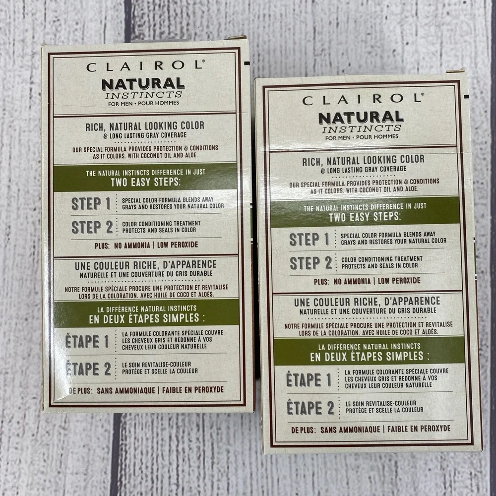 Clairol Natural Instincts For Men M13 DARK BROWN Hair Color Kit (Lot of 2)